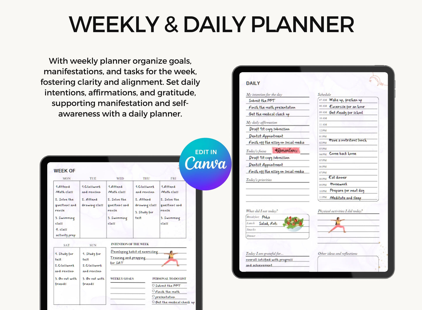 Plr Digital Planner, PLR Daily Planner, PLR Canva, PLR Bundle, PLR Product PLR Bundle, PLR, Mental Health PLR, Manifestation Resell, Manifest PLR
