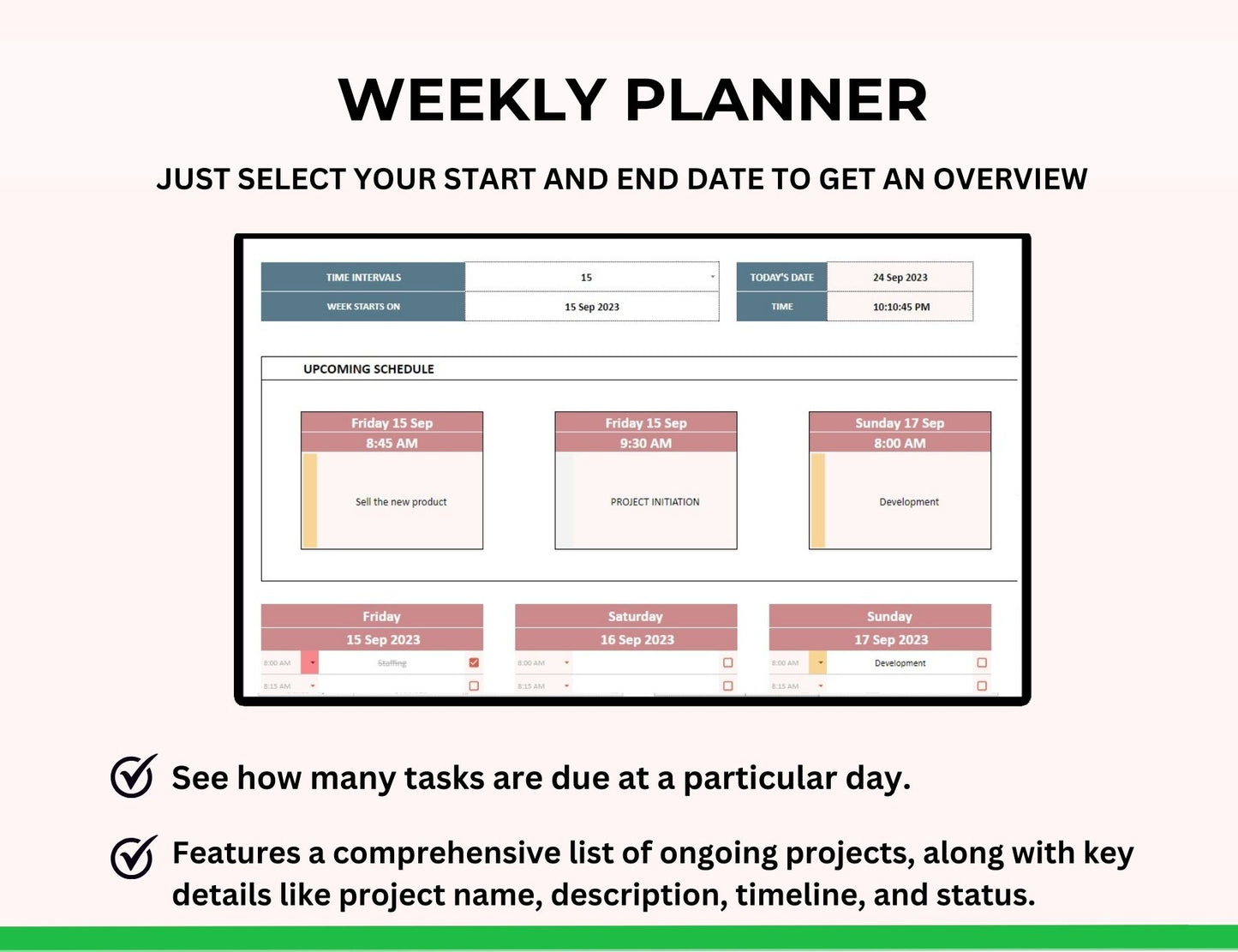 Project Management Spreadsheet Template with Kanban Board