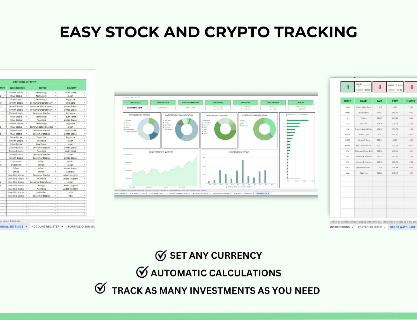 Stock Portfolio Tracker Spreadsheet