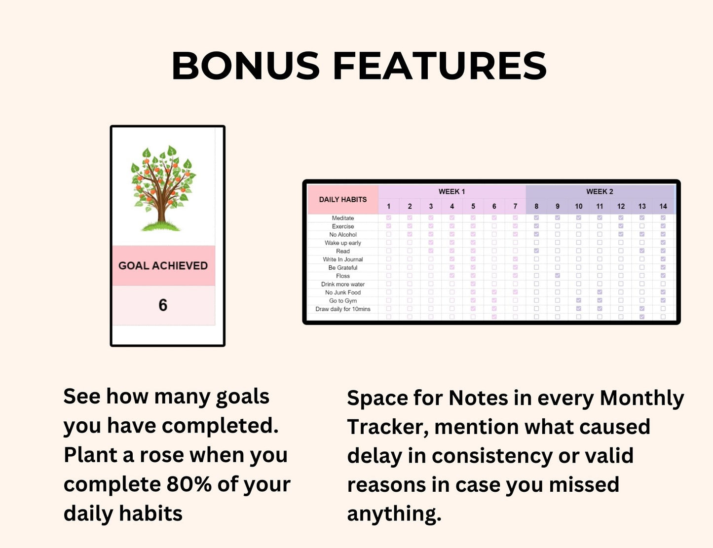 Habit Tracker Spreadsheet Excel and Google Sheets - Plant a Tree