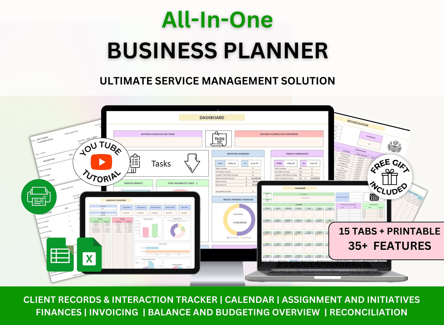 Small Business All In One Service Business Planner