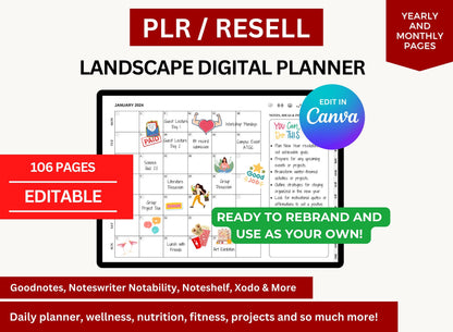 Landscape Digital Planner with MRR Rights
