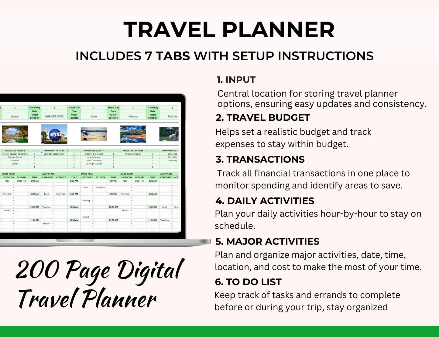 Travel Spreadsheet Itinerary Excel Template Travel Budget Google Sheets