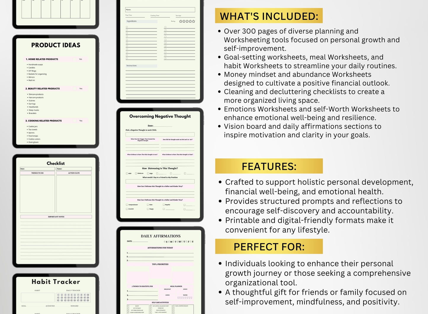 Personal Development Worksheets Coach Worksheets Master Resell Rights