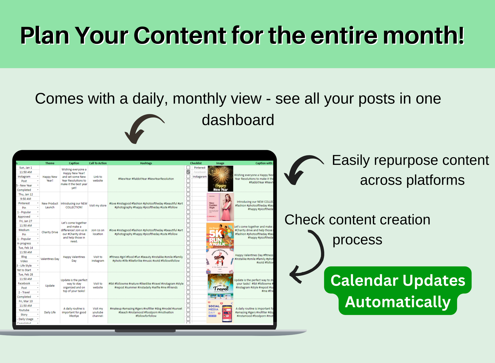 PLR Bundle Social Media Calendar Google Sheets, Social Media Planner, Content Planner, Content Calendar Template