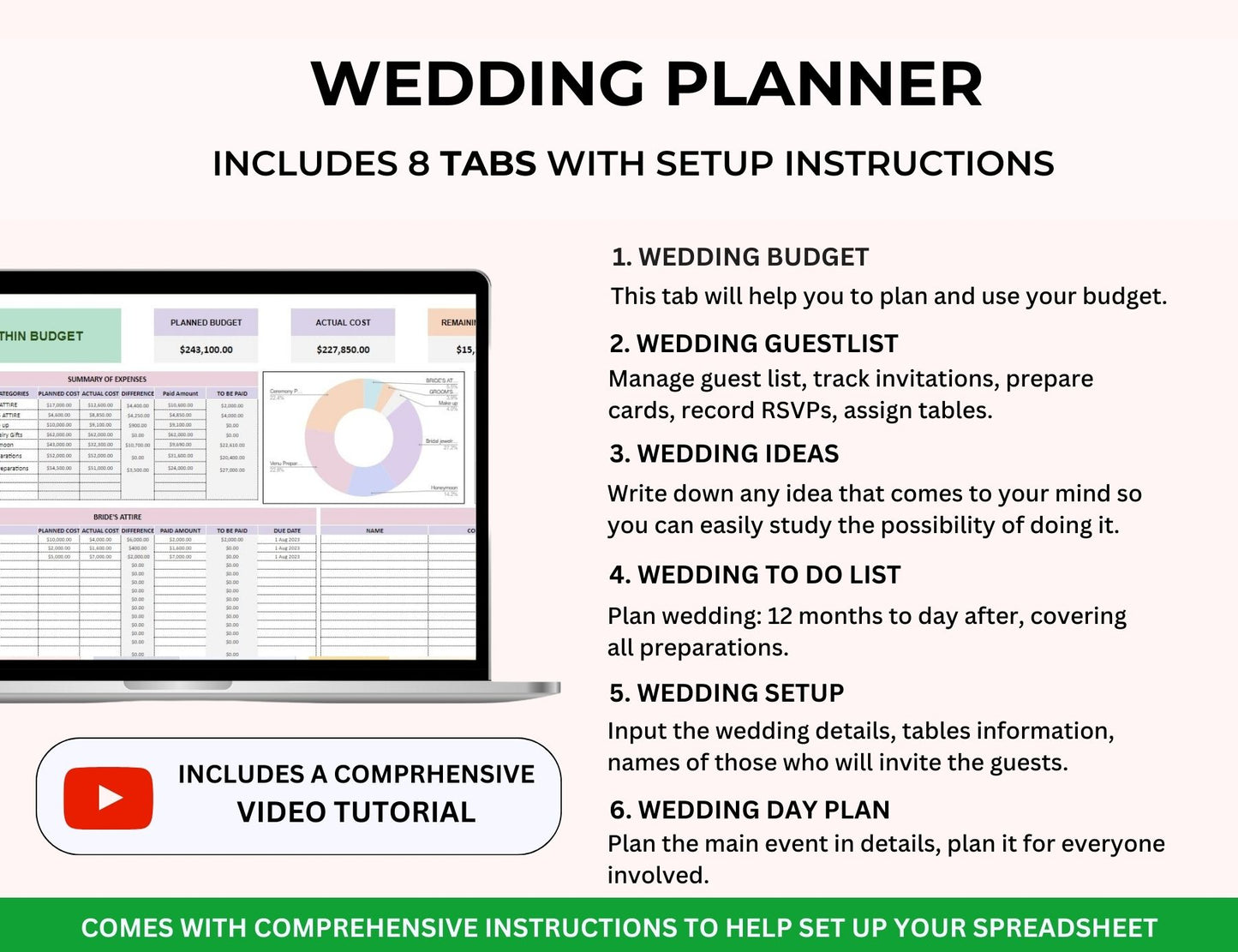 PLR Wedding Spreadsheet Excel Google Sheets Master Resell Rights