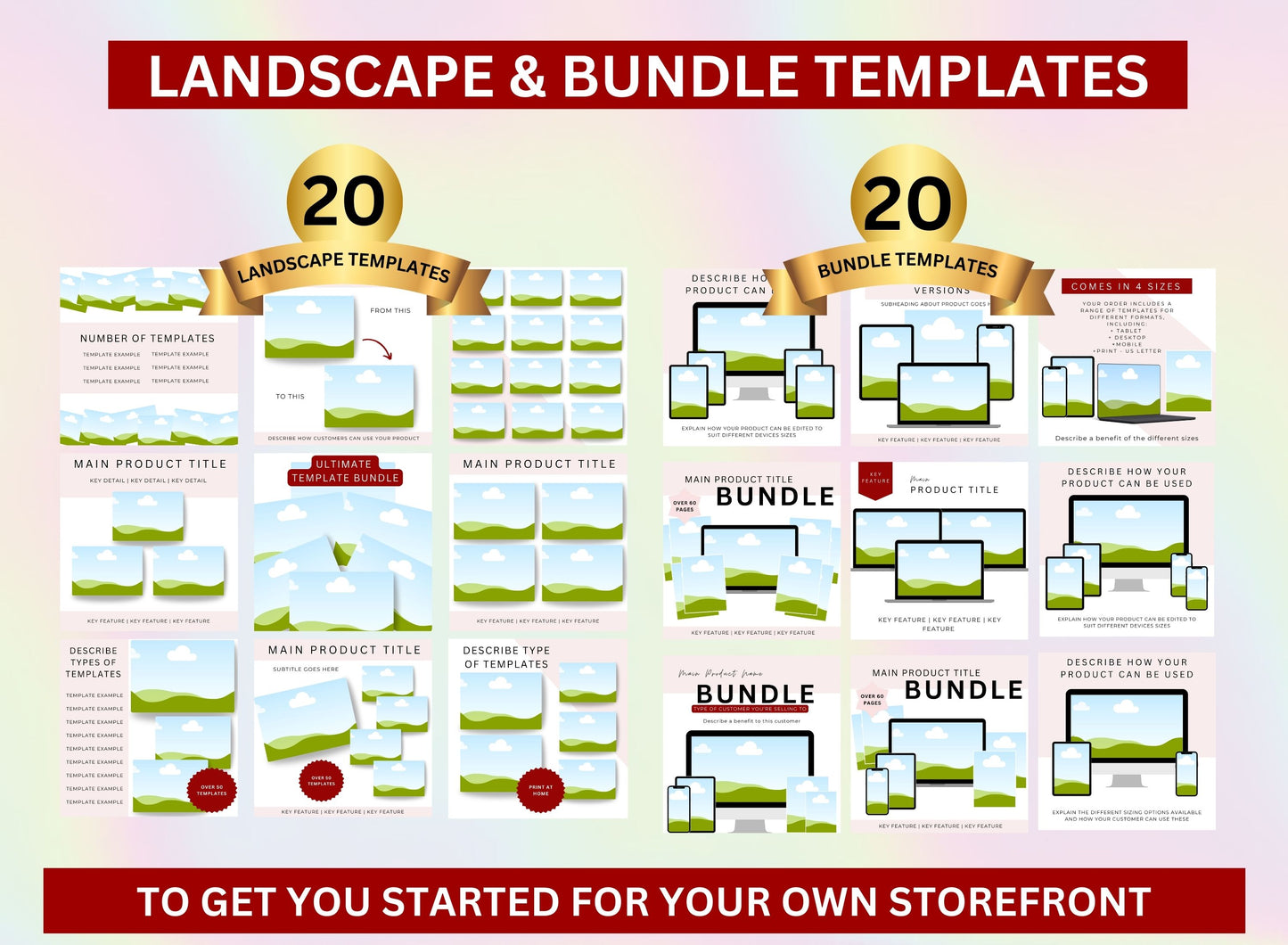 Canva Mockups Etsy Mockups Digital Product Listing Mockups Digital templates