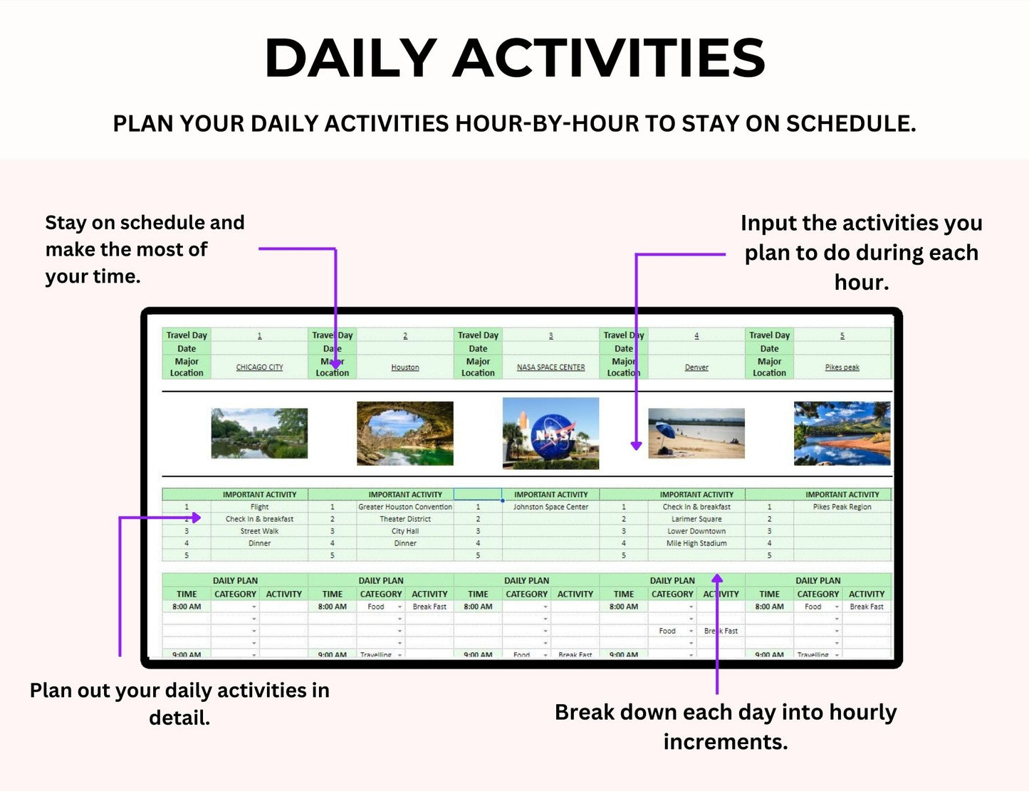 Travel Spreadsheet Itinerary Excel Template Travel Budget Google Sheets