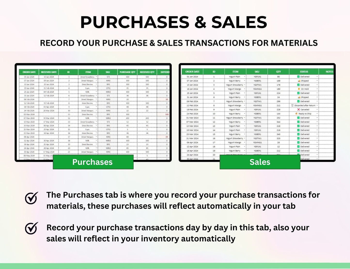Inventory Stock Tracker Spreadsheet