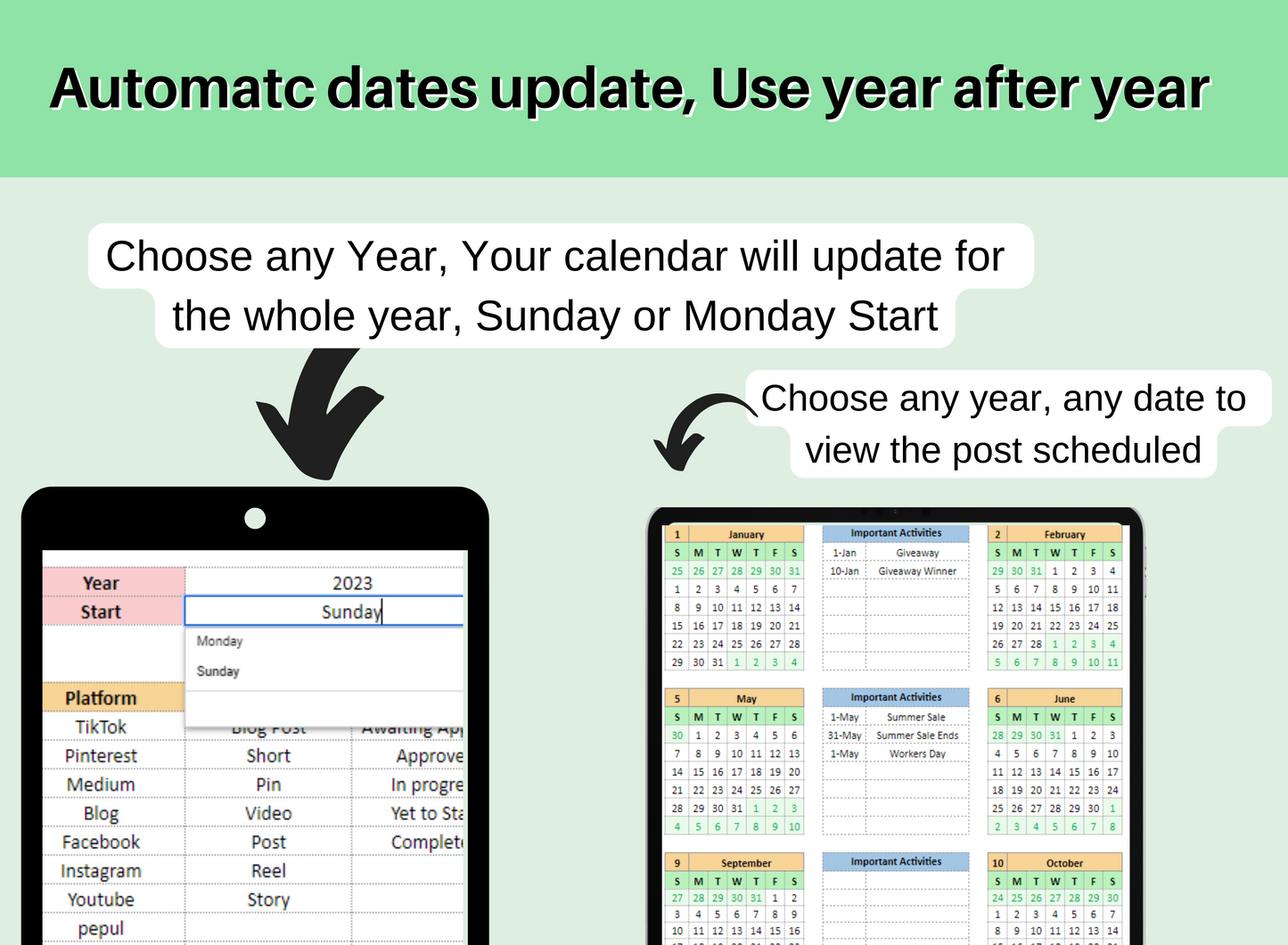 PLR digital products, PLR Products, PLR Bundle Social Media Calendar Google Sheets, Social Media Planner, Content Planner, Content Calendar Template
