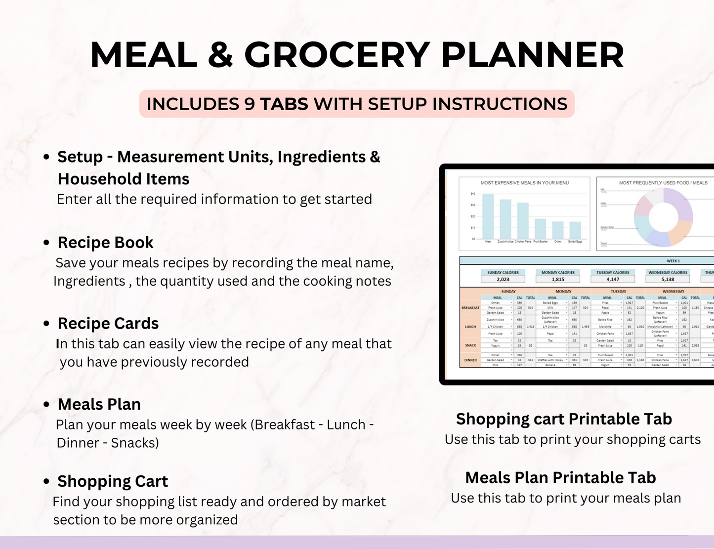 Reselling PLR Grocery Solutions, PLR Kitchen Organization Tools, Meal Planning, THE ULTIMATE MEAL AND GROCERY PLANNER, PLR Meal Planner Google Sheets,