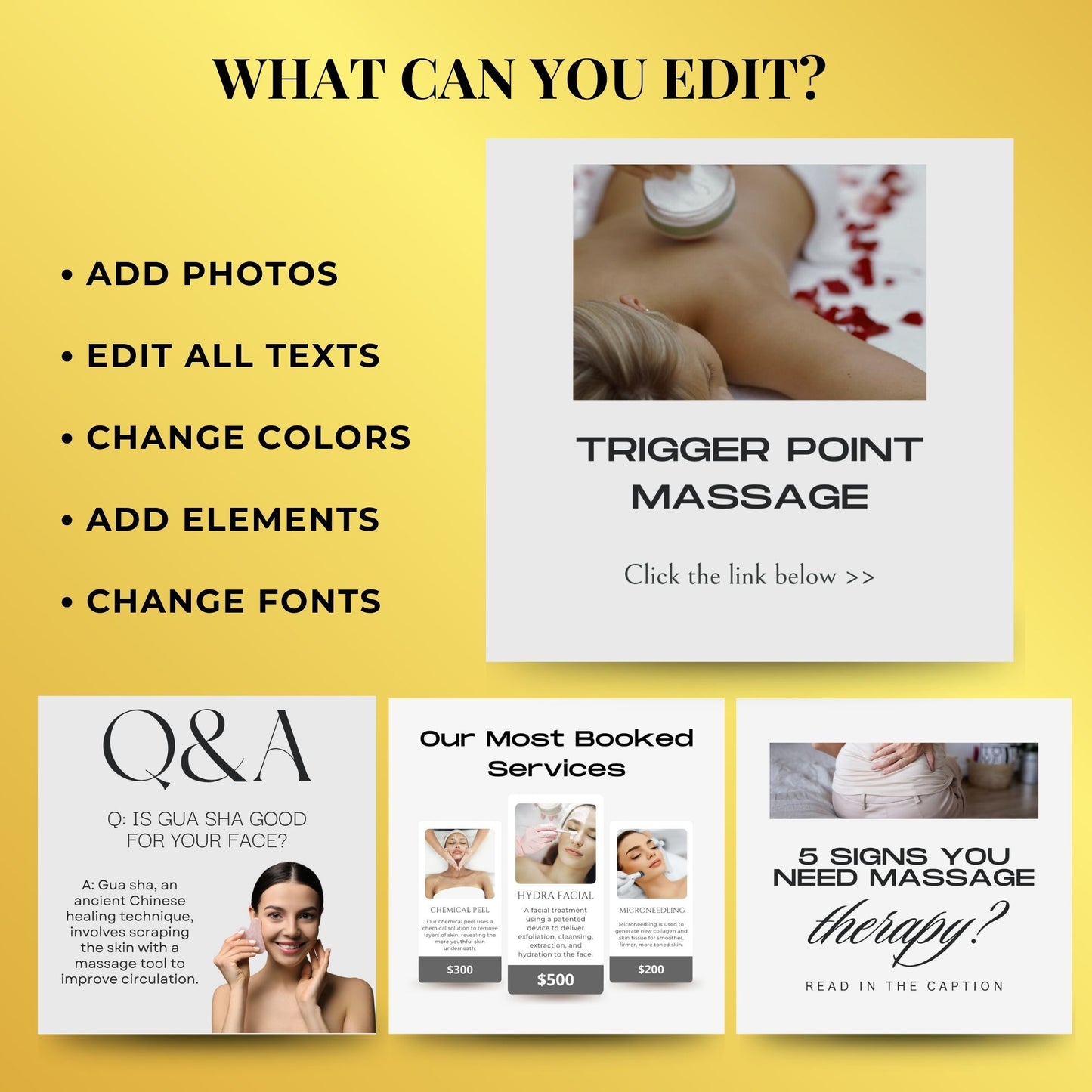 240 Massage Templates | Massage Therapy Social Media Templates