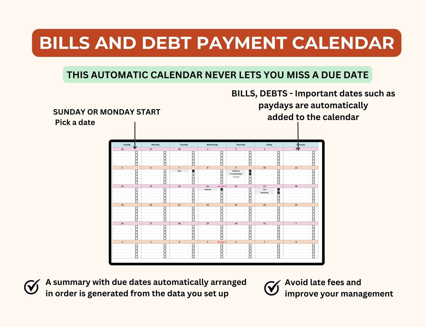 Monthly Budget Spreadsheet