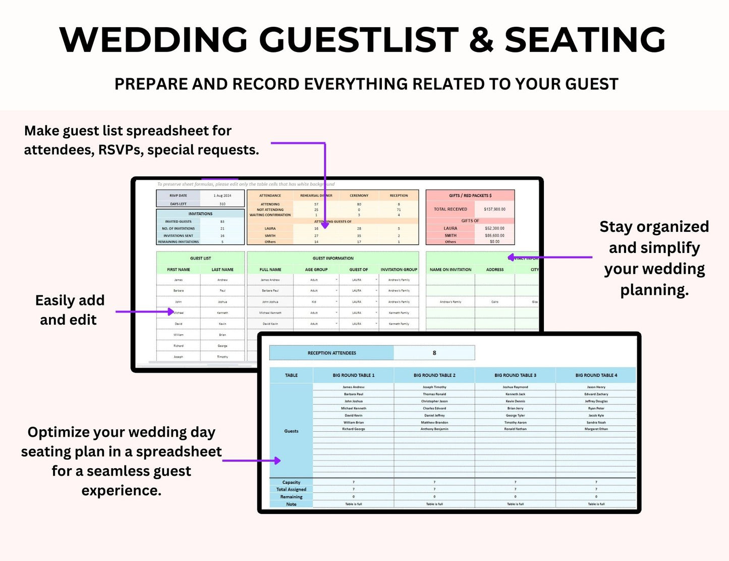 PLR Wedding Spreadsheet Excel Google Sheets Master Resell Rights