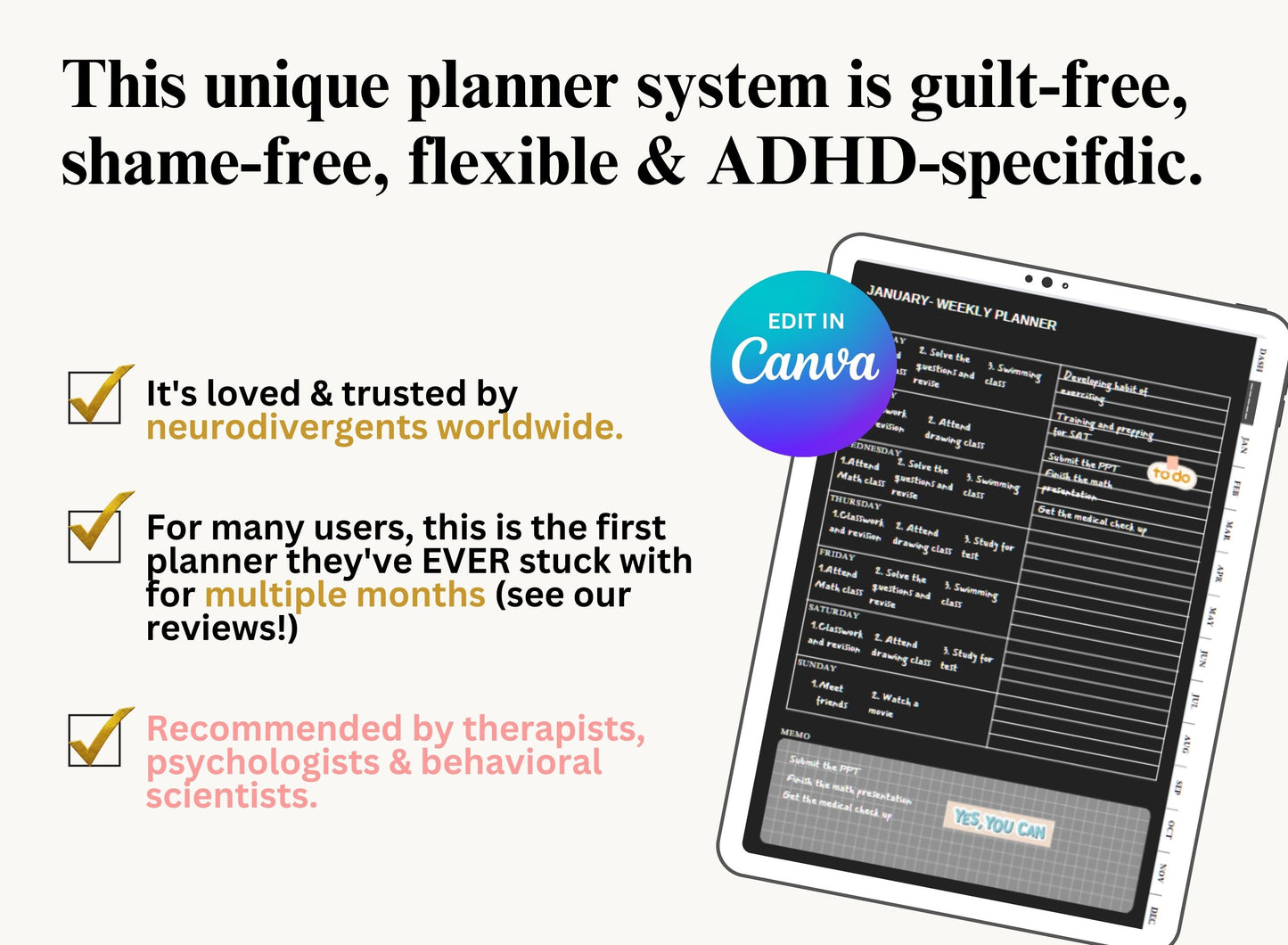 ADHD Planners, ADHD Planner Book, ADHD Planner Adult, ADHD Planner