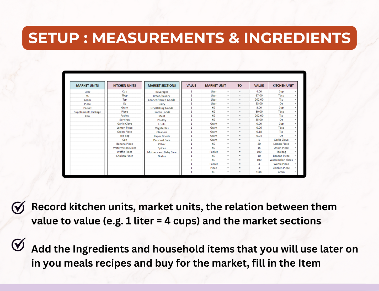 PLR Meal Planner Google Sheets, Shopping list, Grocery List, Meal Planner Template Meal Planner Resell Rights, PLR Spreadsheet