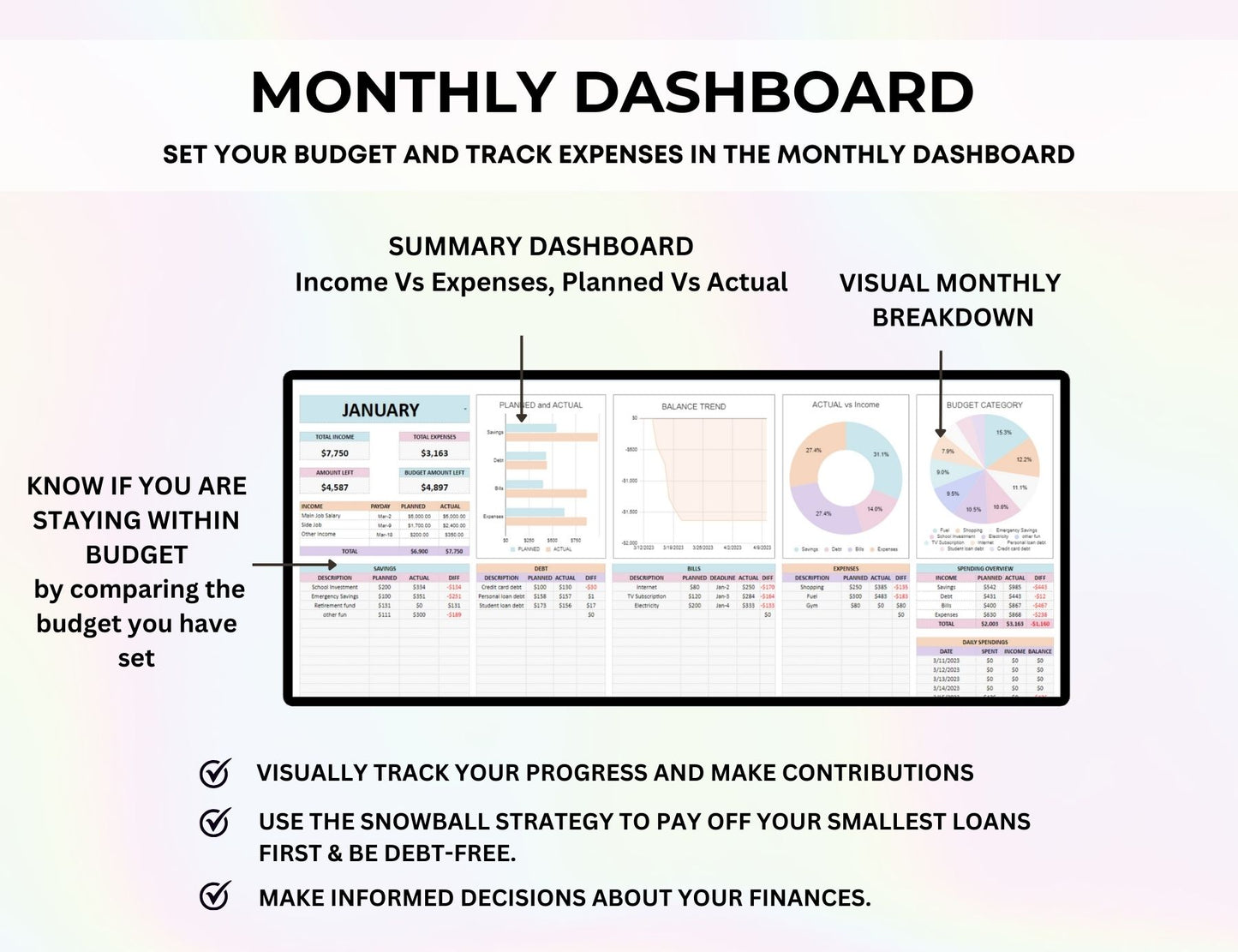Personal Finance Budget Spreadsheet Template