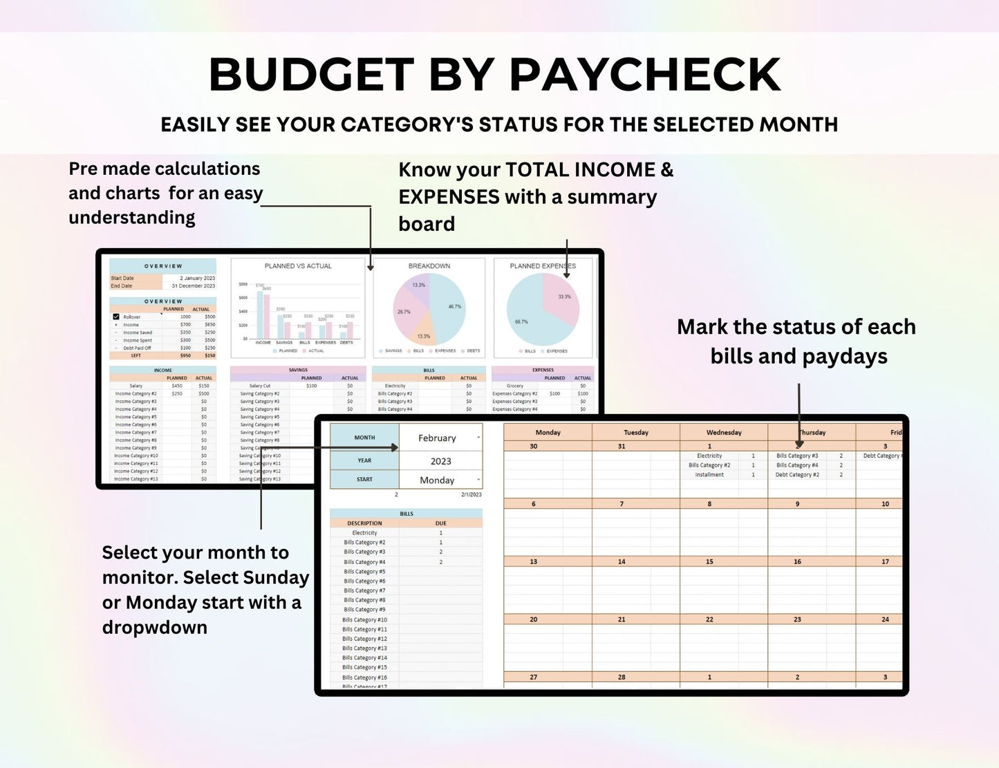 Personal Finance Budget Spreadsheet Template
