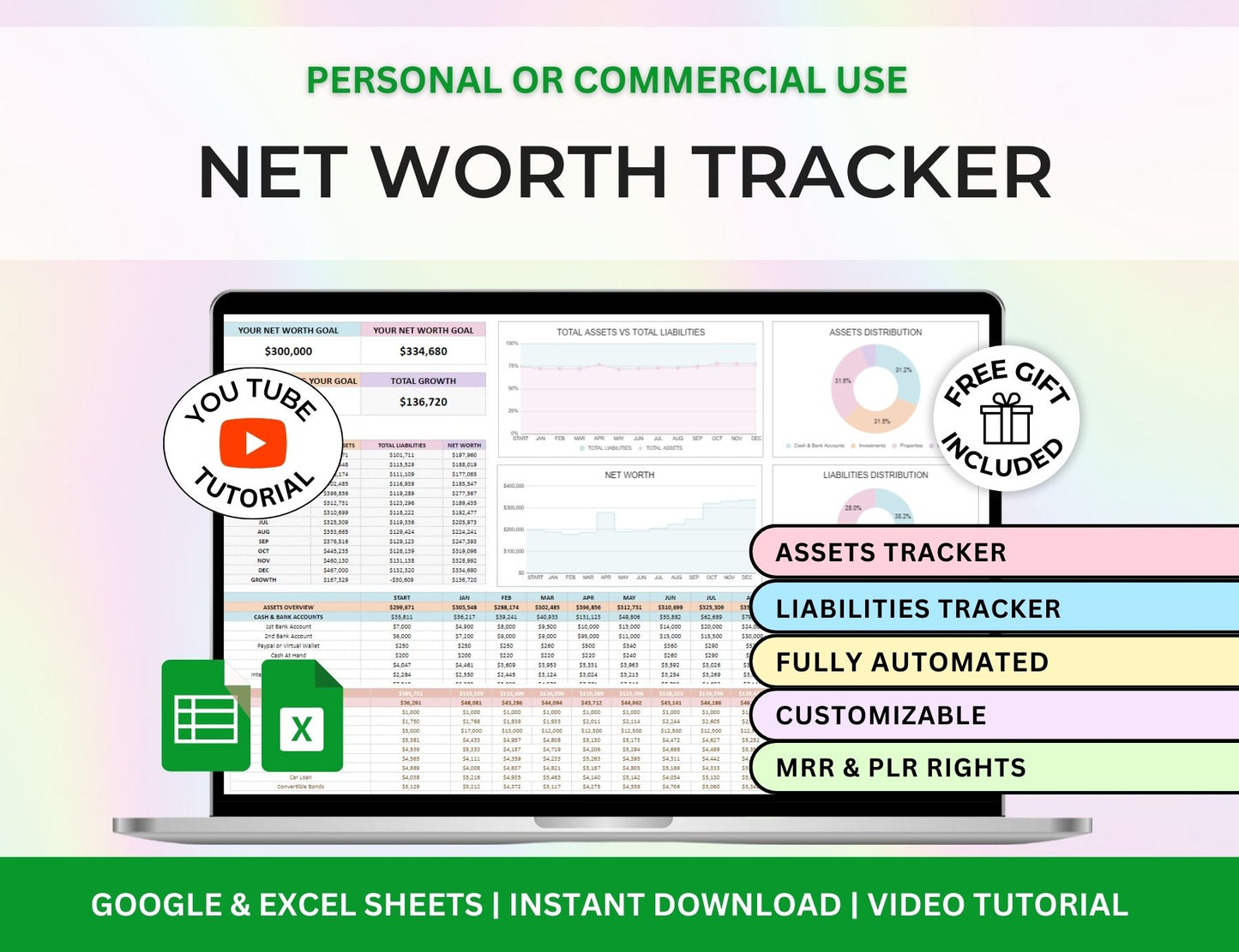 Net Worth Tracker Spreadsheet