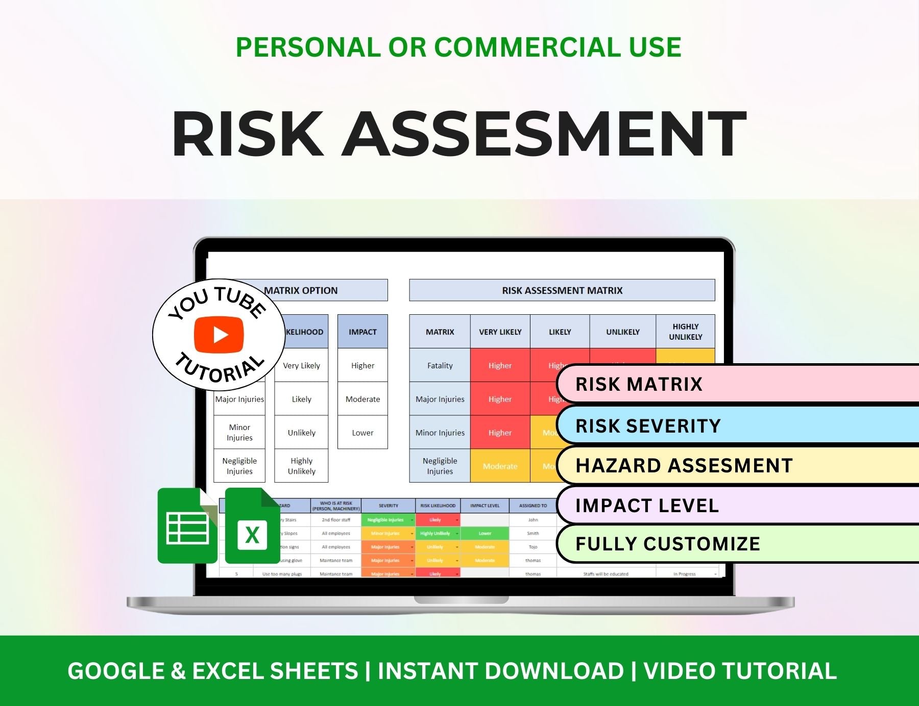Risk Assessment Excel Template Spreadsheet – PLRDUCK.COM