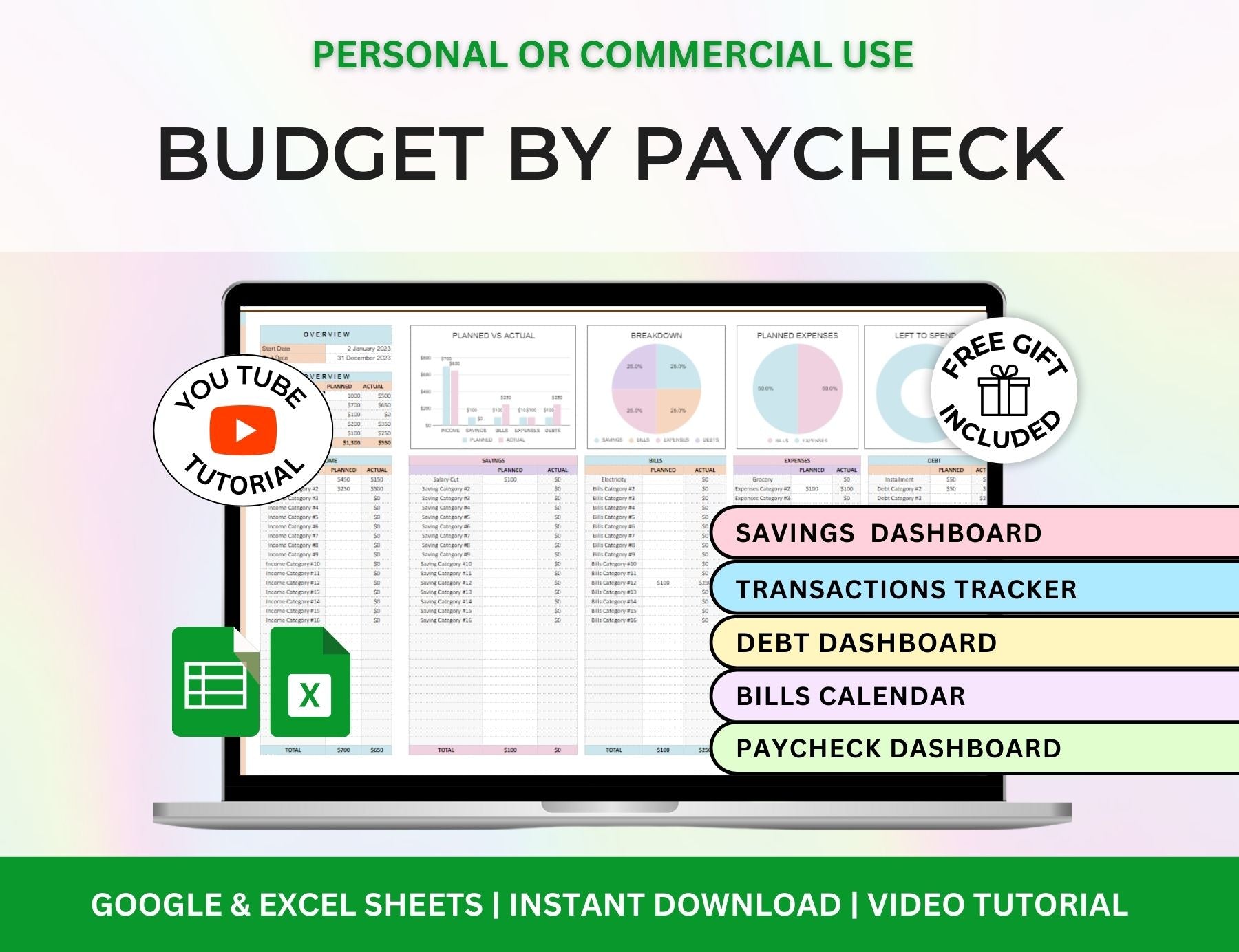 How to Create a Biweekly Paycheck Budget in Excel – PLRDUCK.COM