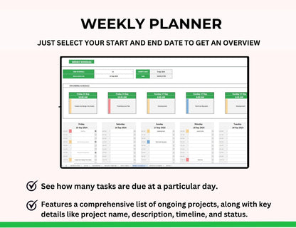 Project Management Spreadsheet Template with Gantt Chart - MRR & PLR Rights