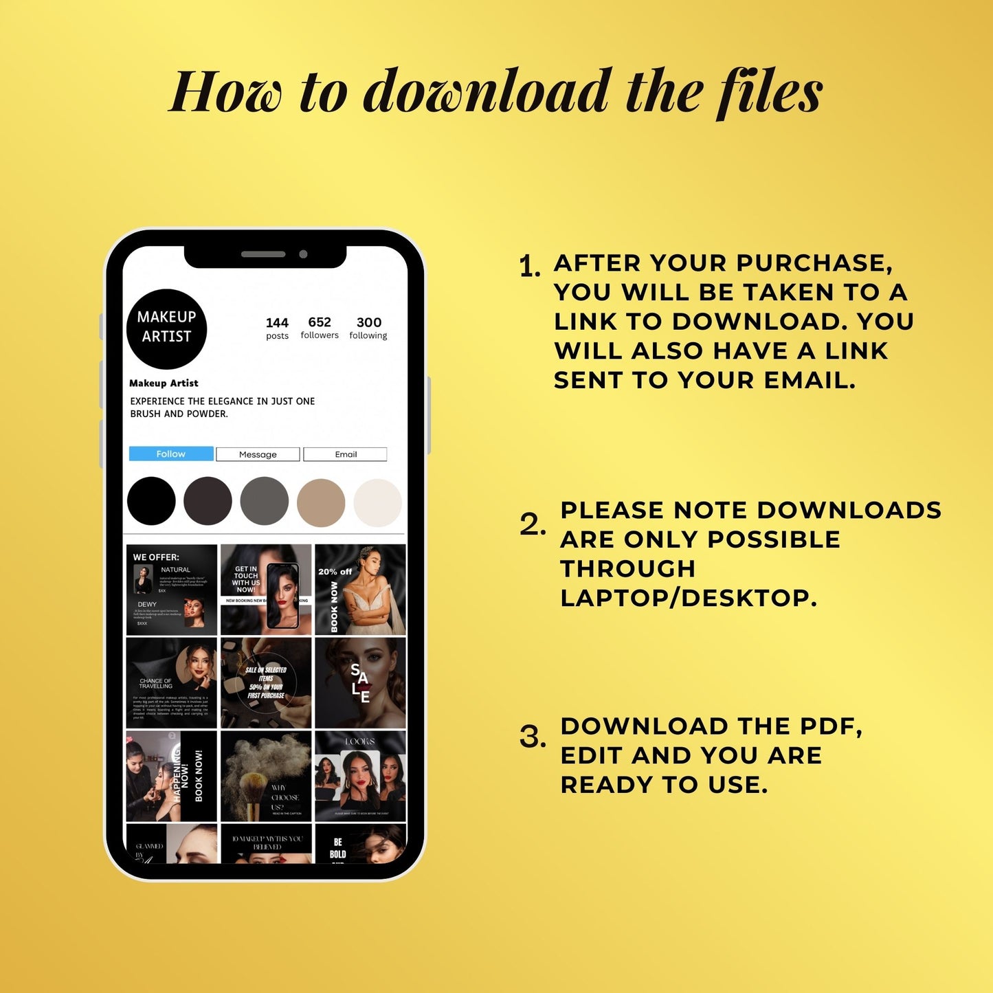 120 Makeup Artist Instagram Templates | MUA Templates | Beauty Salon Templates | Social Media Posts Canva | Makeup Instagram Post Templates