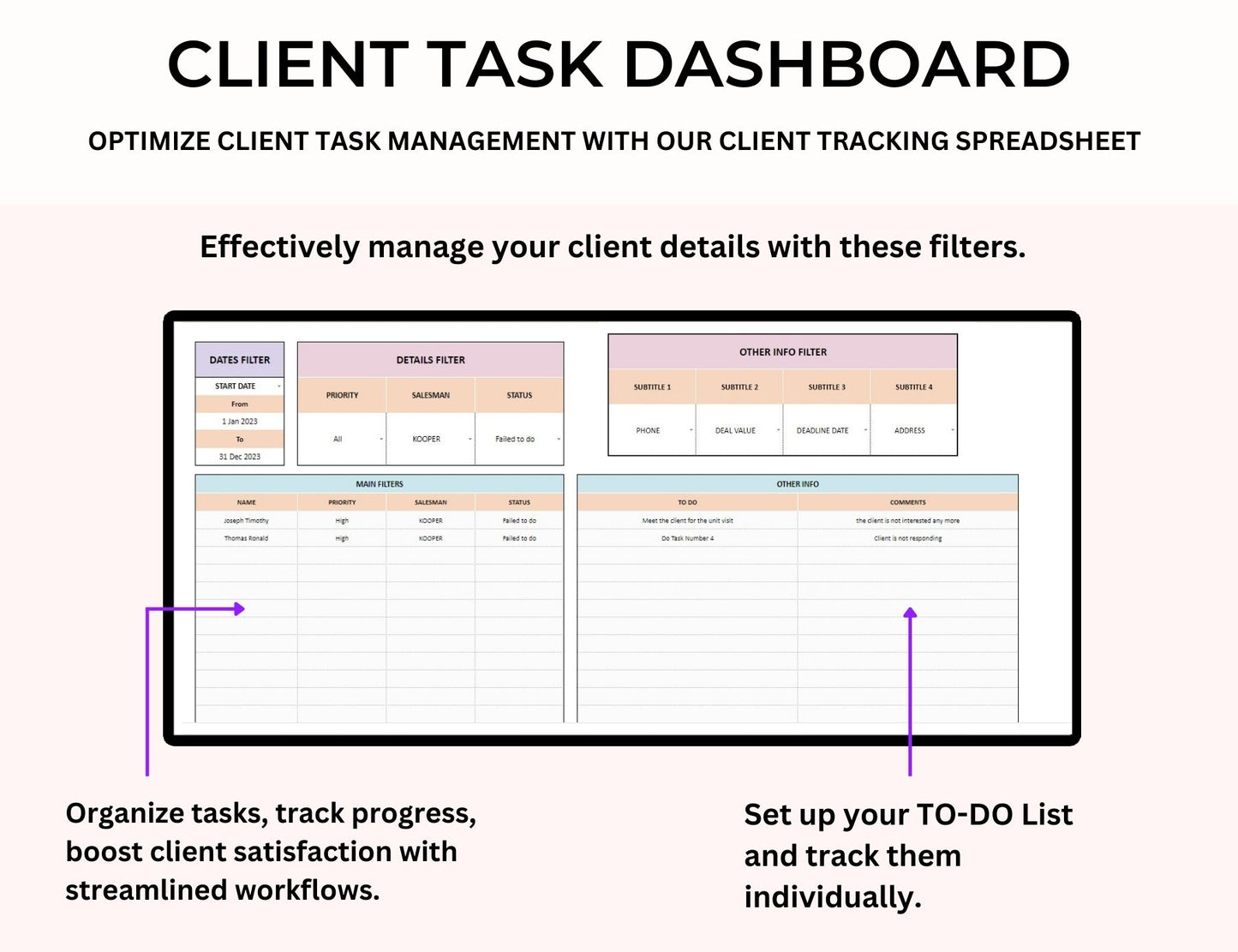 Client Tracker & Lead Management Tracker with MRR Rights