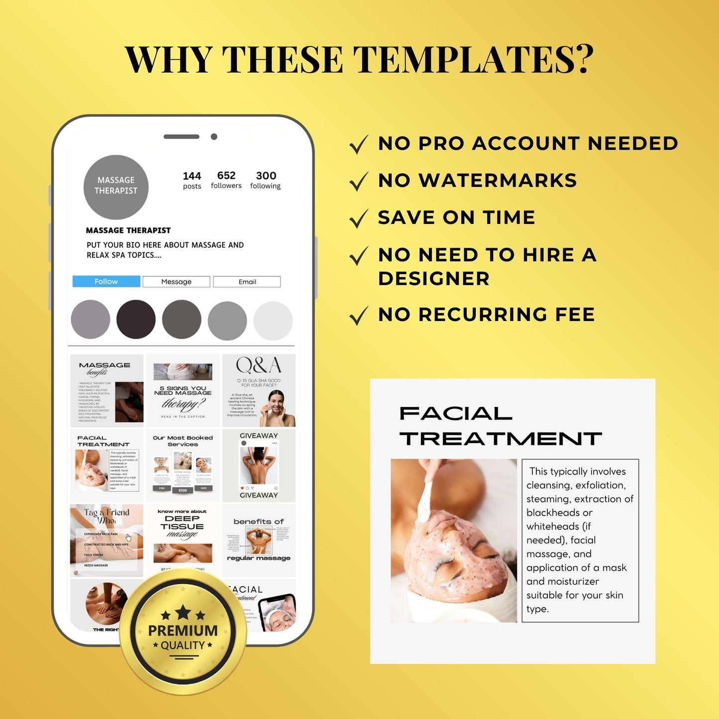 240 Massage Templates | Massage Therapy Social Media Templates