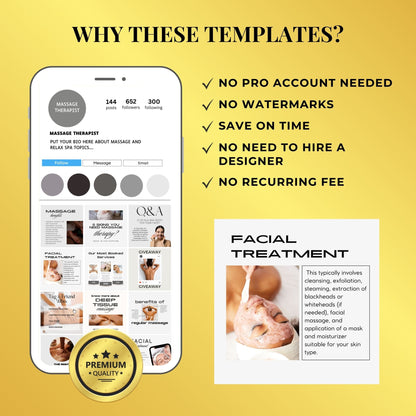 240 Massage Templates | Massage Therapy Social Media Templates