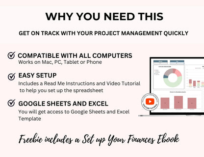 Project Management Spreadsheet Template with Kanban Board - MRR Rights