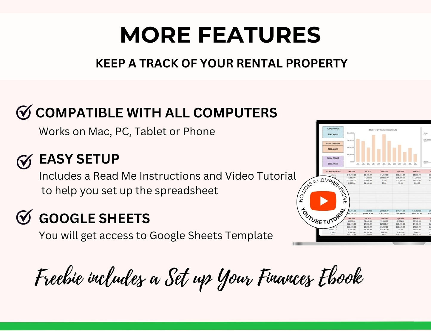 Landlord Rental Property Spreadsheet with MRR Rights