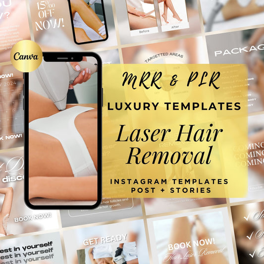 120 Hair Laser Remover Templates | Esthetician Template