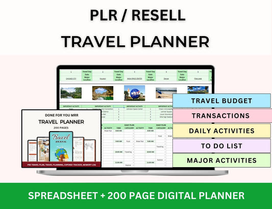 Travel Planner & Spreadsheet with MRR Rights