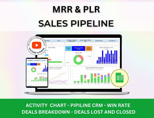 Sales Pipeline Tracker  Spreadsheet with MRR Rights