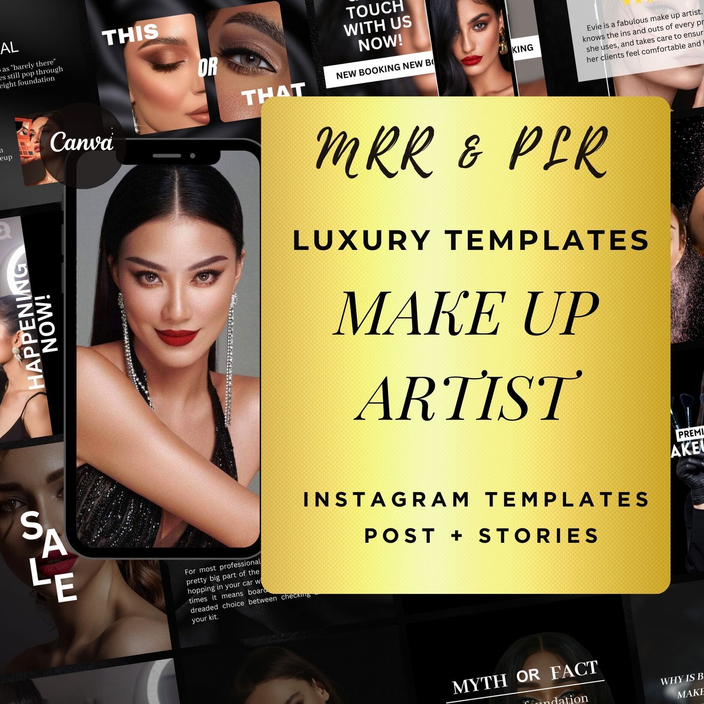 120 Makeup Artist Instagram Templates | MUA Templates | Beauty Salon Templates | Social Media Posts Canva | Makeup Instagram Post Templates