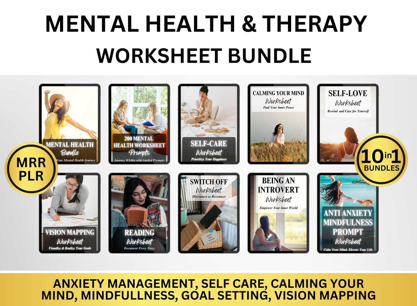 Therapy Workbooks, Mental Health Worksheets, Anxiety Workbook Self Help Printables
