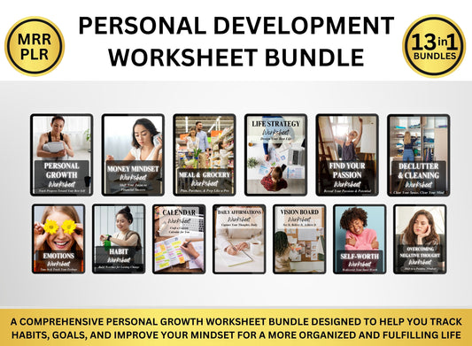 Personal Development Workbook & Planner Bundle, Coach Worksheets