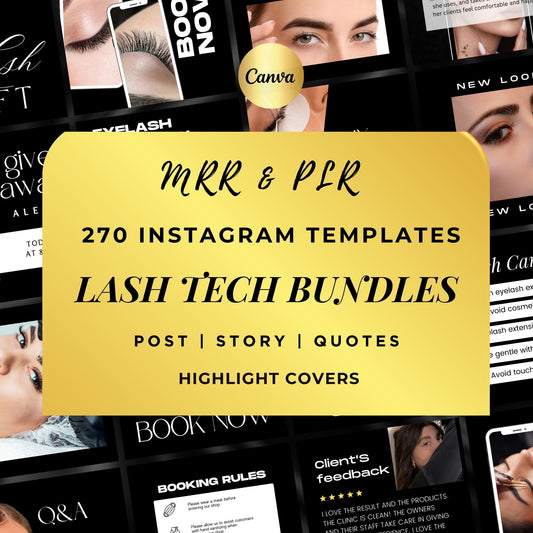 270 Lash Tech Templates | Lash Extension Templates