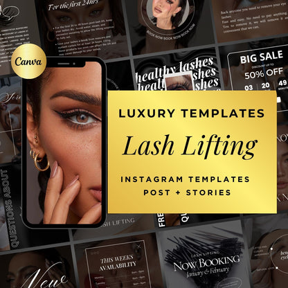 Lash Lift Template | Lash Perm | Lash Lamination Templates | Lash Tech Social Media Post