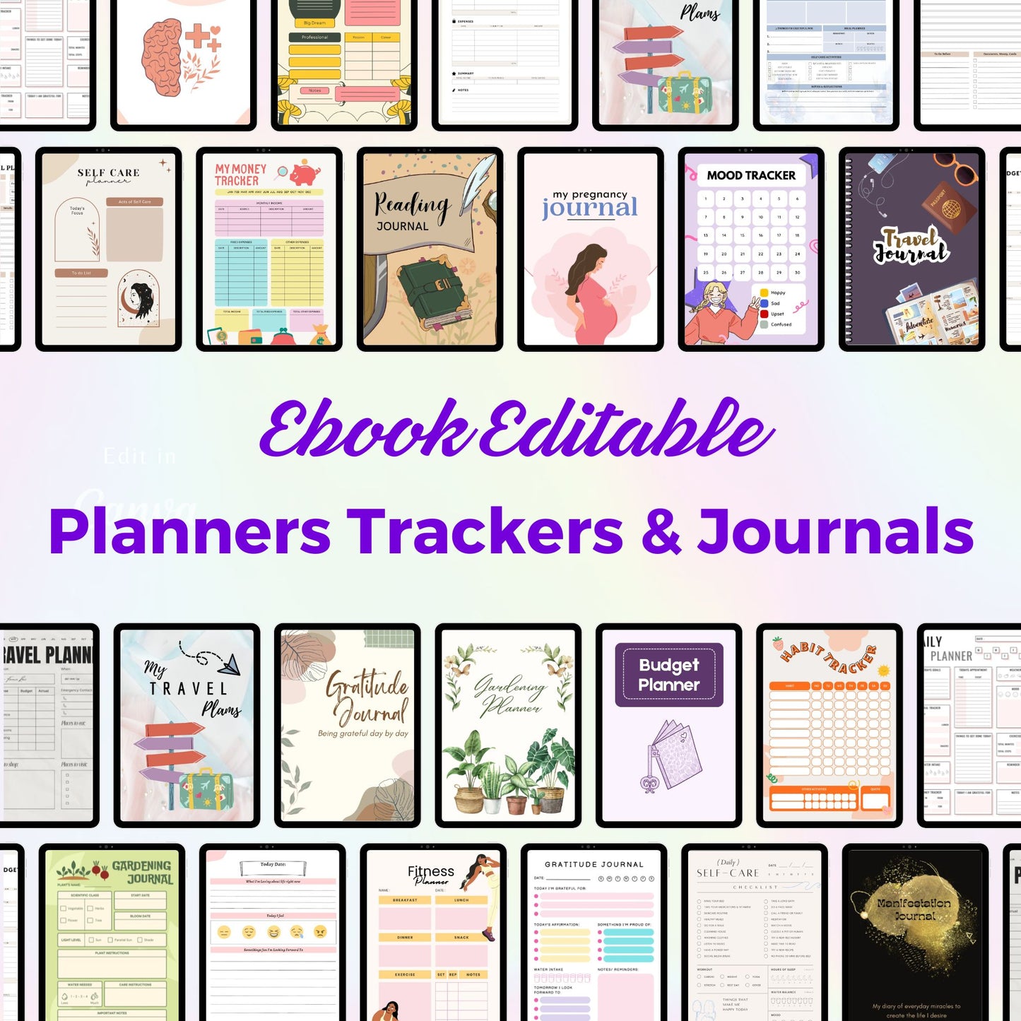 50+ MRR PLR Ebook Editable Planners Bundle