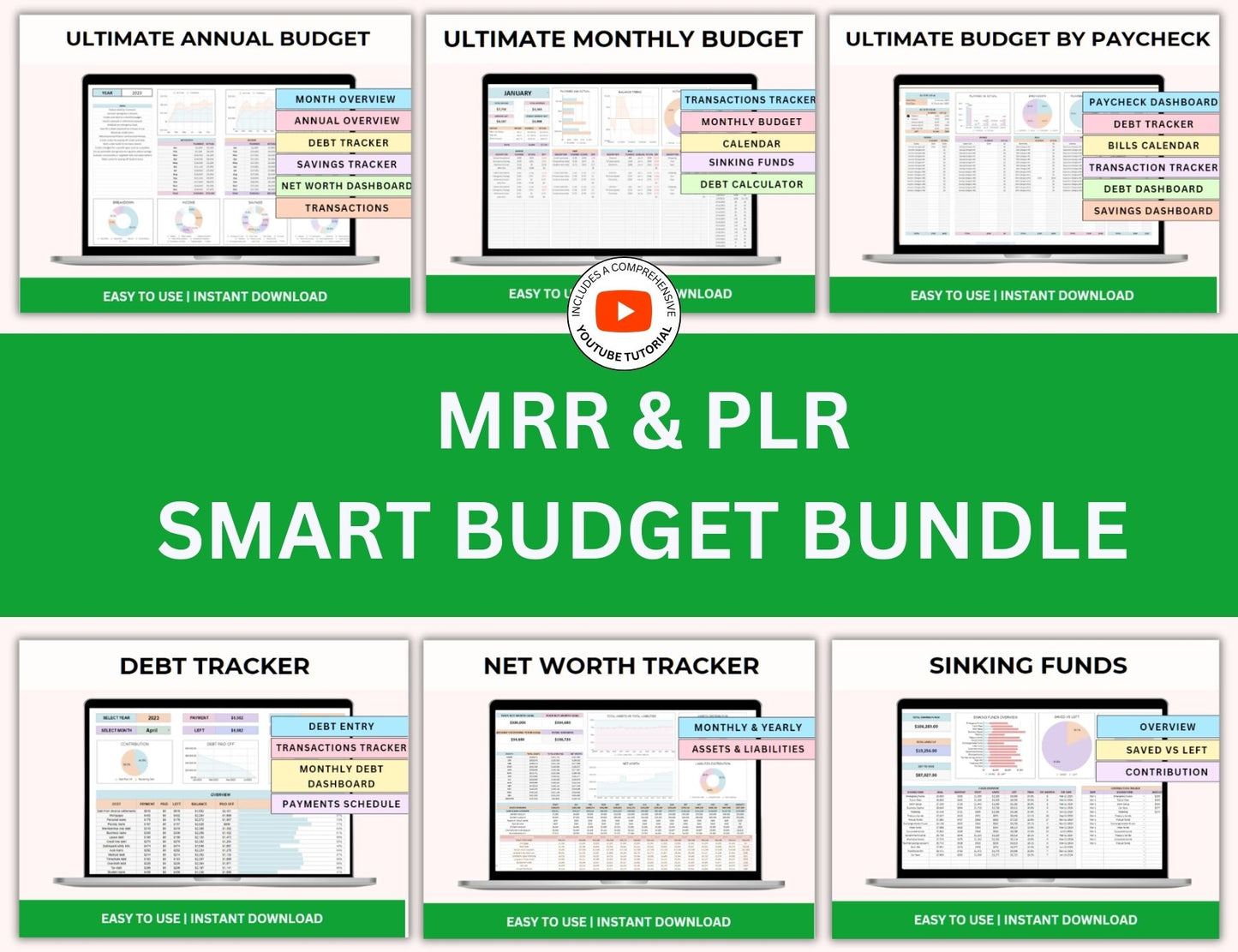 Smart Budget Spreadsheet Bundle Master Resell Rights