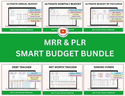 Smart Budget Spreadsheet Bundle with MRR Rights
