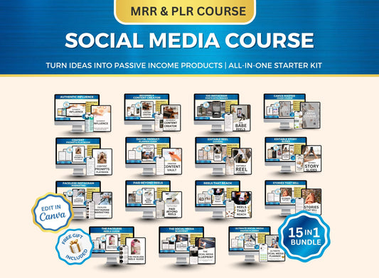 15 Mini Social Media PLR Course, Plr Ebook Course