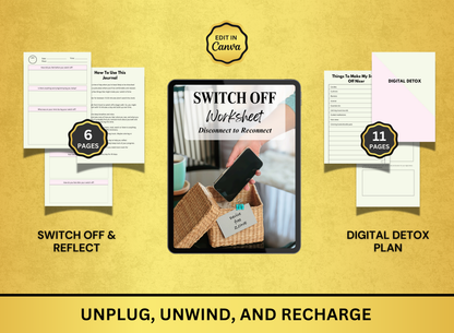 switch off planner, switch off workbook, switch off worksheet, switch off fillable pdf, switch off journal, worksheet, workbook, planner, fillable pdf, daily planner, digital planner, fill out pdf, fill out pdf online, best planners, custom planner, editable pdf, pdf fillable form, best online planner