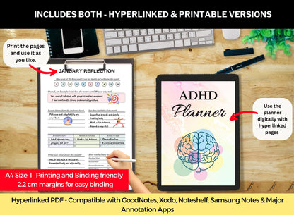 Digital journal, digital ADHD planner, best planner for ADHD adults, best planner for ADHD