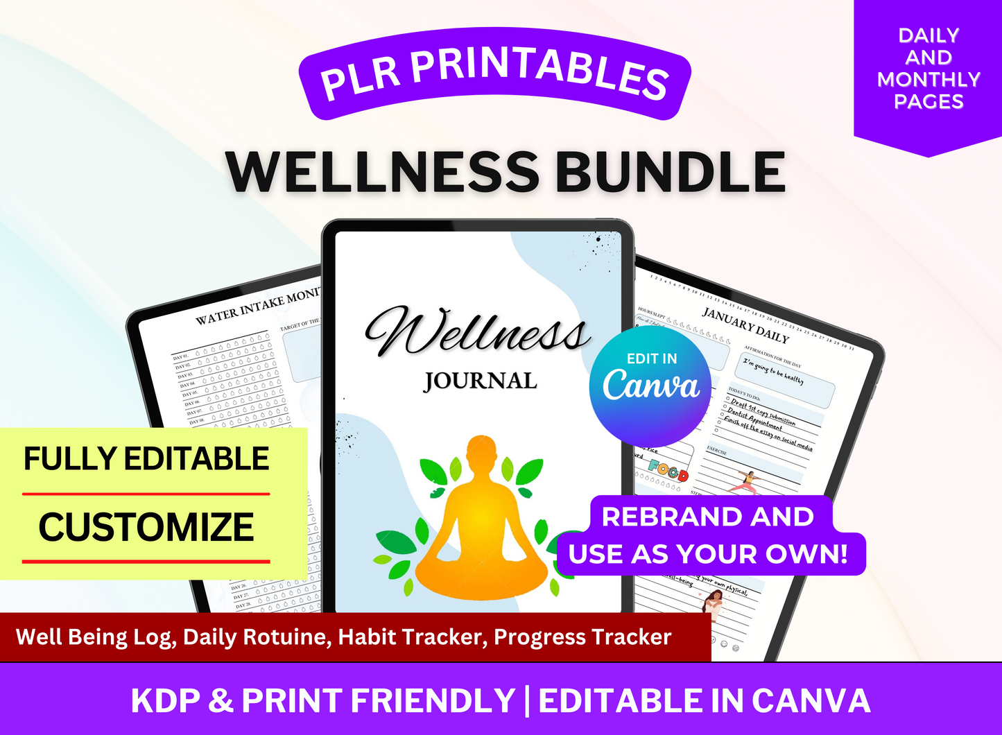 PLR Printable Wellness Journal