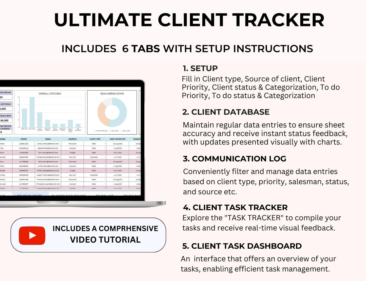 Client Tracker & Lead Management Tracker with MRR Rights