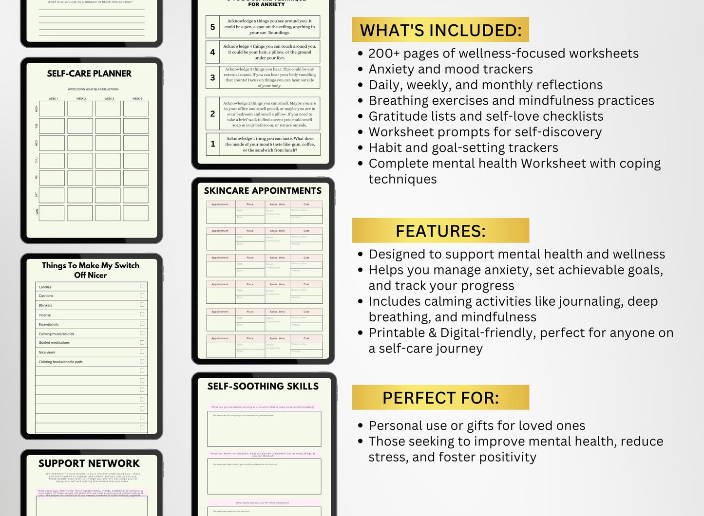 Therapy Workbooks, Mental Health Worksheets, Anxiety Workbook Self Help Printables