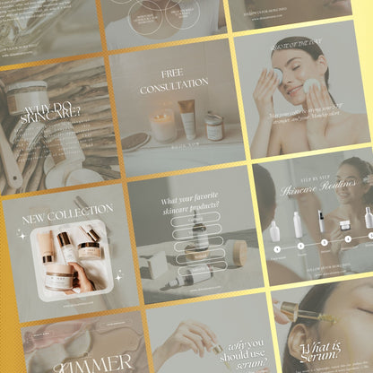 200 Skincare Social Media Templates | Esthetician Instagram Template